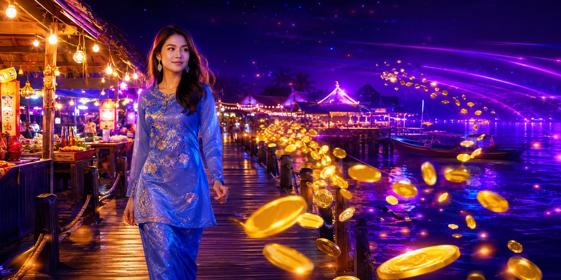 Pemain wanita berbaju kurung menggunakan telefon untuk loteri dalam talian Malaysia